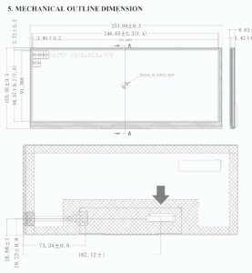 10.25 inch Automotive TFT LCD Display - 1920*720 Panel, LVDS Interface