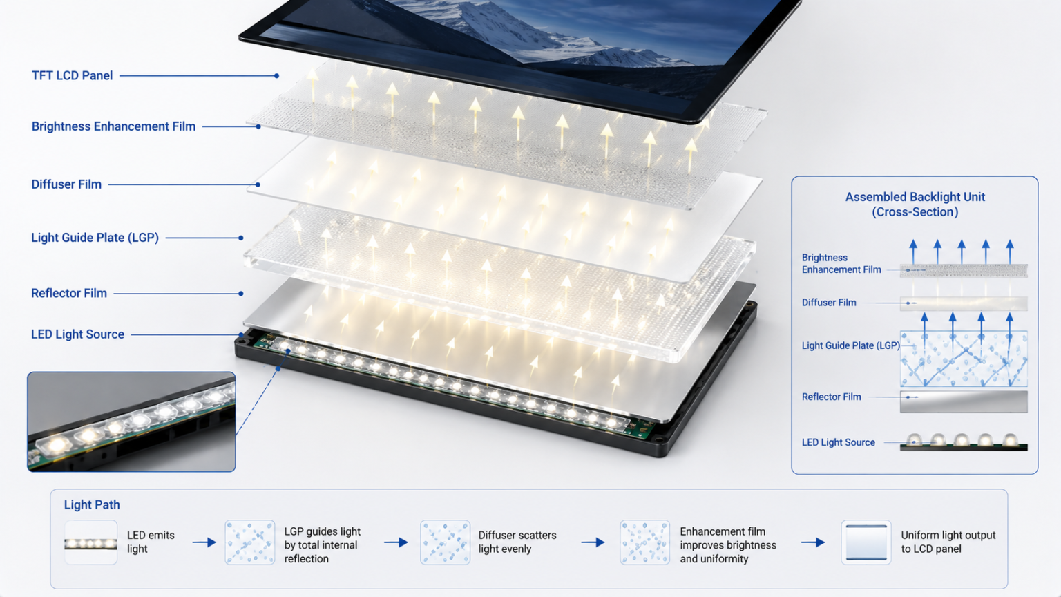 Lcd Monitor Backlight How Is an LCD Module Composed? TFT LCD Structure Explained - RJY Display