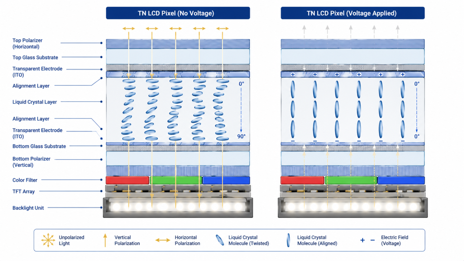 What Is Twisted Nematic LCD? TN Display Technology Explained - RJY Display