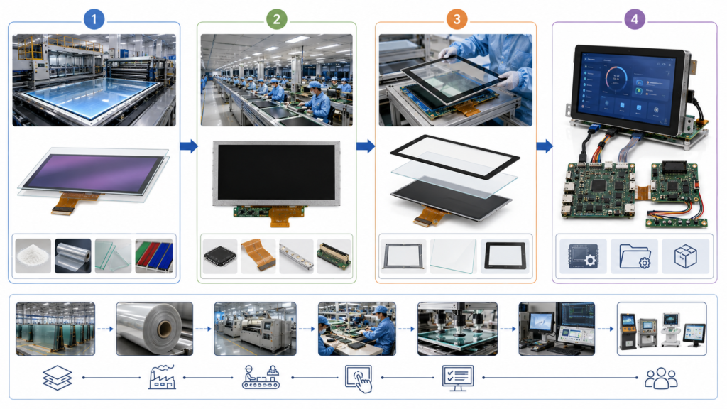 TFT LCD display manufacturer evaluation using modules, drawings, quality records, and engineering samples