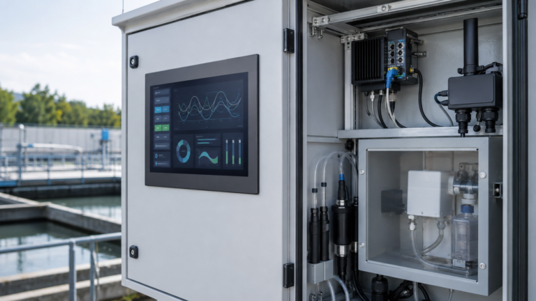 How to Select a TFT LCD for an Online Water Quality Monitoring HMI 1 Online water quality monitoring enclosure with a local TFT HMI and analyzer hardware