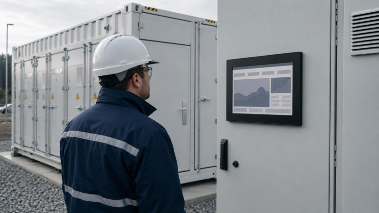 How to Select a TFT LCD for a Battery Energy Storage System HMI 2 Battery energy storage installation with a separate local TFT operator HMI