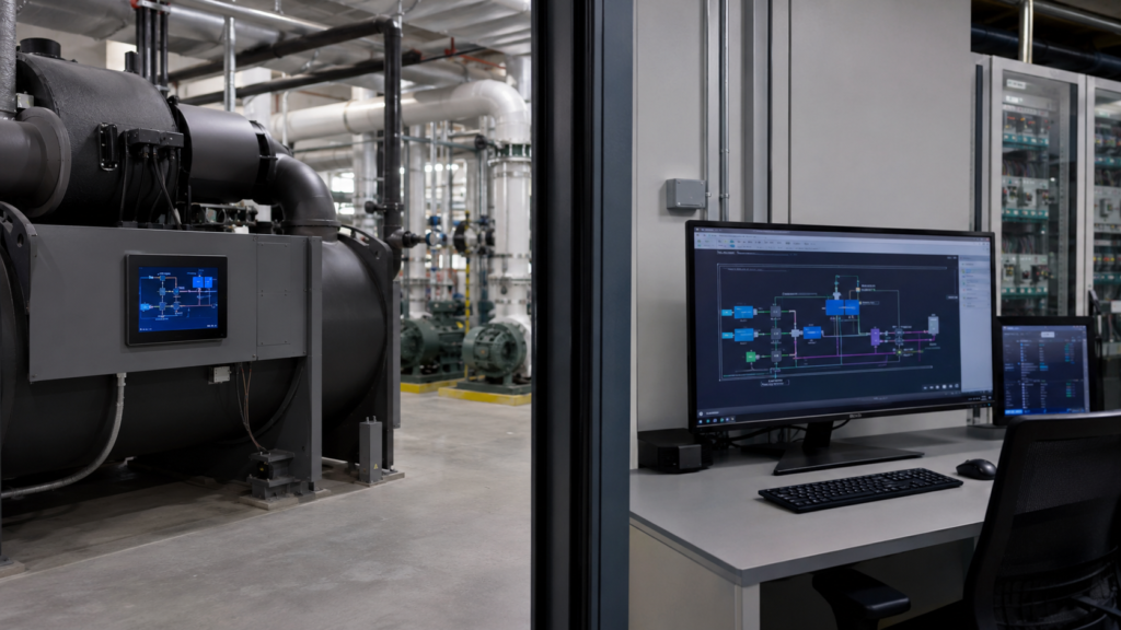 How to Select a TFT LCD for an Industrial Chiller HMI 3 Embedded chiller HMI and a separate remote building automation workstation