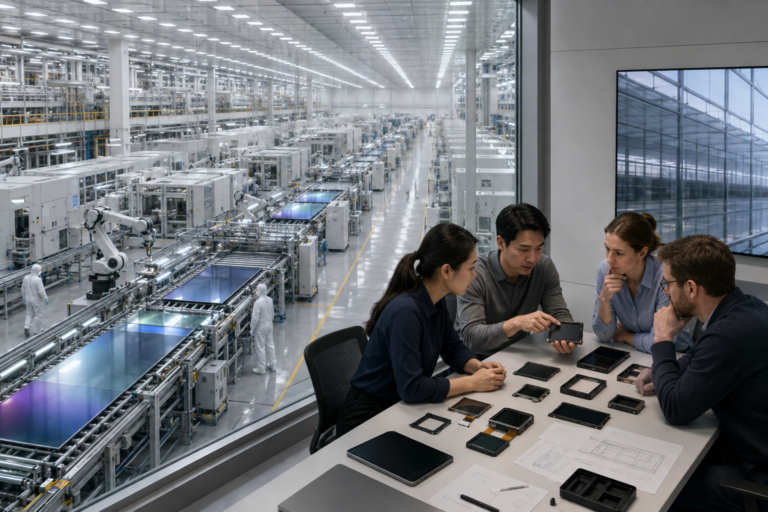 Large-scale LCD production contrasted with an SME display development team