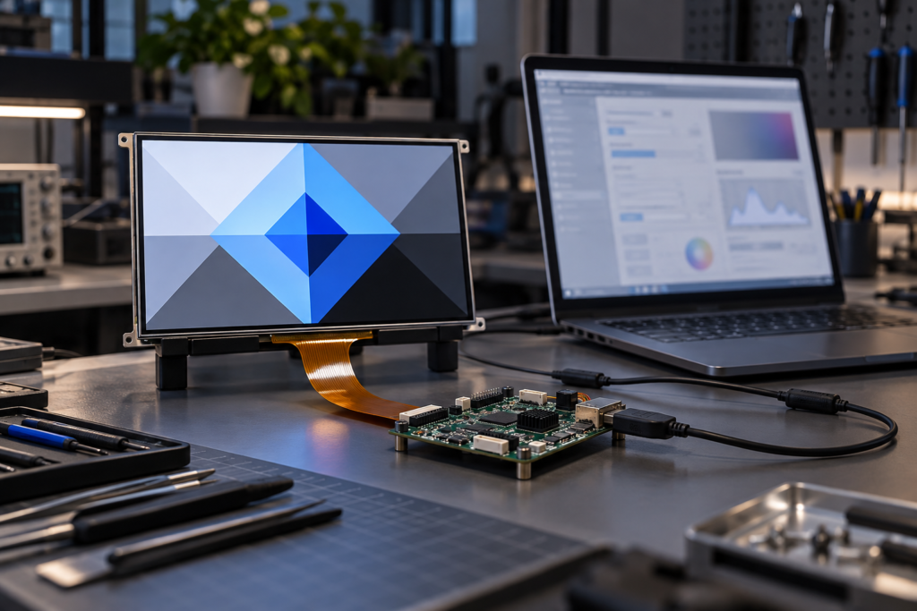 LCD Pixel Clock and Timing Guide: Why Same-Resolution TFT Displays Are Not Always Compatible 3 Firmware configuration test for a TFT LCD and controller board