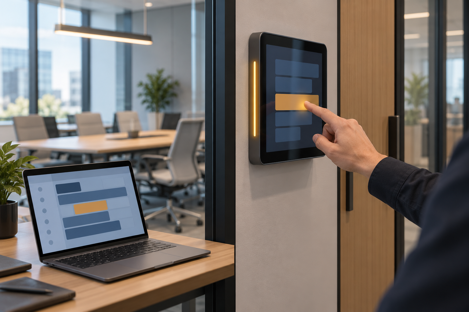 Concept of a tester comparing a booking action on a room panel with another client
